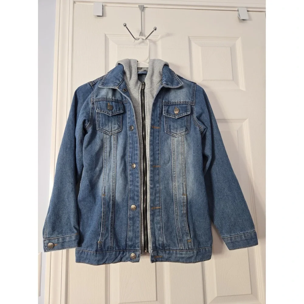 Mccam Kids Denim Jacket Zipup & Snap Size 150CM Hooded.
